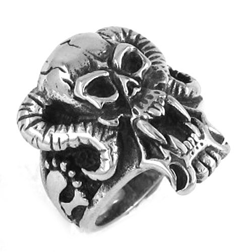 Stainless steel ring elephant skull ring SWR0177 - Click Image to Close